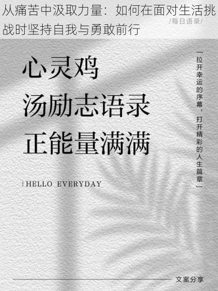 从痛苦中汲取力量:如何在面对生活挑战时坚持自我与勇敢前行
