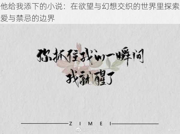 他给我添下的小说:在欲望与幻想交织的世界里探索爱与禁忌的边界