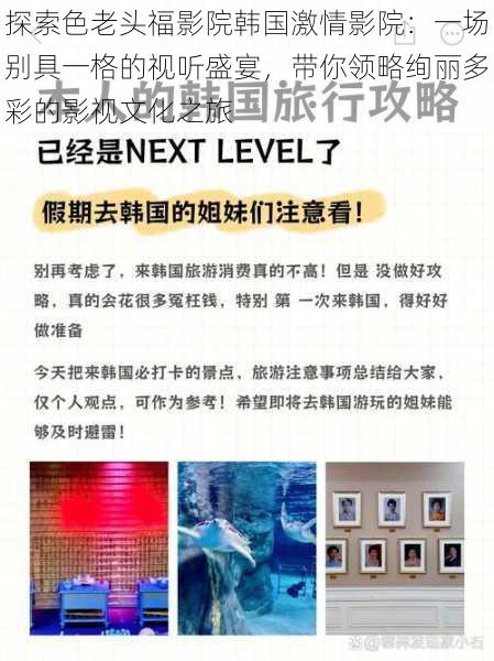 探索色老头福影院韩国激情影院:一场别具一格的视听盛宴,带你领略绚丽多彩的影视文化之旅