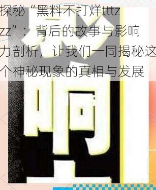 探秘“黑料不打烊tttzzz”:背后的故事与影响力剖析,让我们一同揭秘这个神秘现象的真相与发展