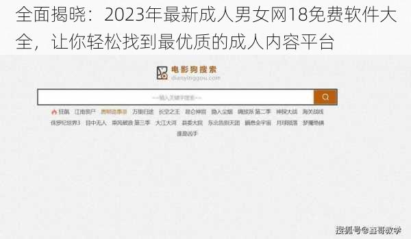 全面揭晓：2023年最新成人男女网18免费软件大全，让你轻松找到最优质的成人内容平台