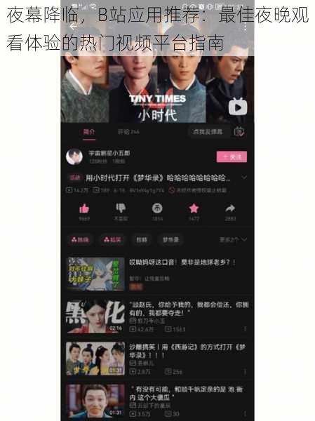 夜幕降临,B站应用推荐:最佳夜晚观看体验的热门视频平台指南
