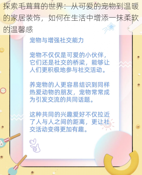 探索毛茸茸的世界:从可爱的宠物到温暖的家居装饰,如何在生活中增添一抹柔软的温馨感